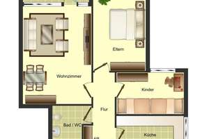 3-Zimmer-Wohnung in Bielefeld Baumheide – Schlehenweg 22, 33609 Heepen, Bielefeld – Vorschaubild 2
