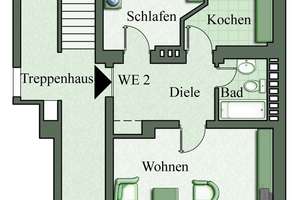 Gemütliche 2-Zimmer-Wohnung mit Gartenanteil im Bielefelder Hufeisen-Carré – Die vollständige Adresse der Immobilie erhältst du vom Anbieter., 33602 Mitte, Bielefeld – Vorschaubild 12