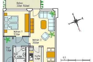 Senioren aufgepasst: 2-Zimmer-Wohnung mit Balkon – Holbeinstr. 52, 1307 Johannstadt-Süd, Dresden – Vorschaubild 2