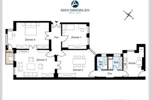 *4-Zimmer-Altbauwohnung mit Balkon, Stuck, Parkett und Einbauküche* – Knesebeckstr. 4, 10623 Charlottenburg, Berlin – Vorschaubild 3
