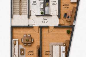 3-Zimmer-Wohnung mit separater Küche, Badewanne, Laminat – Froser Straße 1, 39106 Alte Neustadt, Magdeburg – Vorschaubild 9
