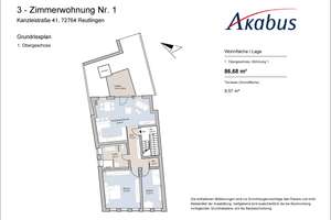 Moderne 3-Zimmer-Wohnung mit großzügiger Terrasse in Reutlingen – Die vollständige Adresse der Immobilie erhältst du vom Anbieter., 72764 Reutlingen-Mitte, Reutlingen – Vorschaubild 8