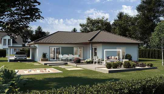 Bild von Neubau großzügiger Bungalow mit überdachter Terrasse inklusive Grundstück!!!