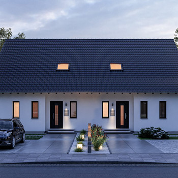 Ihr neues Fertighaus - stilvoll wohnen im Doppelhaus!
