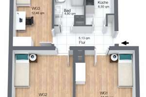 WG Apartment in München Laim mit Balkon, WG-geeignet