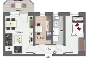 2 Raumwohnung mit Balkon für Singles – Keplerstraße 53, 9117 Siegmar, Chemnitz – Vorschaubild 8