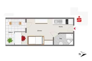 Vermietetes Studentenappartement in Regensburg direkt neben der Universität – Die vollständige Adresse der Immobilie erhältst du vom Anbieter., 93053 Kumpfmühl-Ziegetsdorf-Neuprüll, Regensburg – Vorschaubild 1