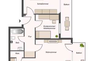 Geschmackvolle 3 Zimmer-Wohnung mit zwei Balkonen und Tiefgaragenstellplatz – Die vollständige Adresse der Immobilie erhältst du vom Anbieter., 21465 Reinbek – Vorschaubild 15