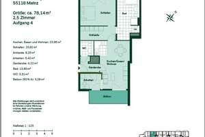 Exklusive 2,5-Zimmer-Wohnung mit Balkon in Mainz (TG-Stellplatz enthalten!!) – Brabarossaring 6e, 55118 Neustadt, Mainz – Vorschaubild 19