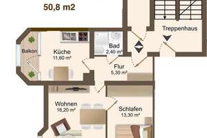 Großzügige 2-Zimmer mit Laminat, Balkon und Dusche in ruhiger Lage – Lichtenwalder Straße 34, 9131 Ebersdorf, Chemnitz – Vorschaubild 9