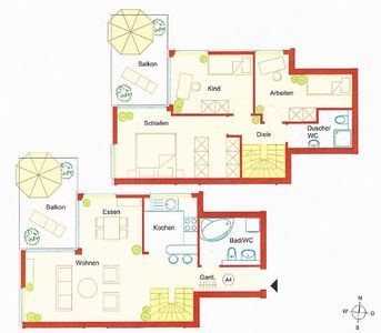 4,5-Zimmer-Maisonette-Wohnung mit Balkon und Einbauküche in Böblingen-Flugfeld