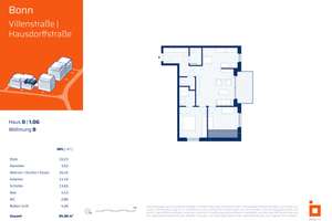 D08: Großzügige 3-Zimmerwohnung - Bad ensuite - Balkon zur Gartenseite – Villenstraße 4, 53129 Dottendorf, Bonn – Vorschaubild 4