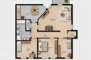 Flexible 4-Zimmerwohnung mit Balkon, Fußbodenheizung, Gäste- WC, Badezimmer mit Wanne und Dusche – Halberstädter Str. 137, 39112 Sudenburg, Magdeburg – Vorschaubild 19