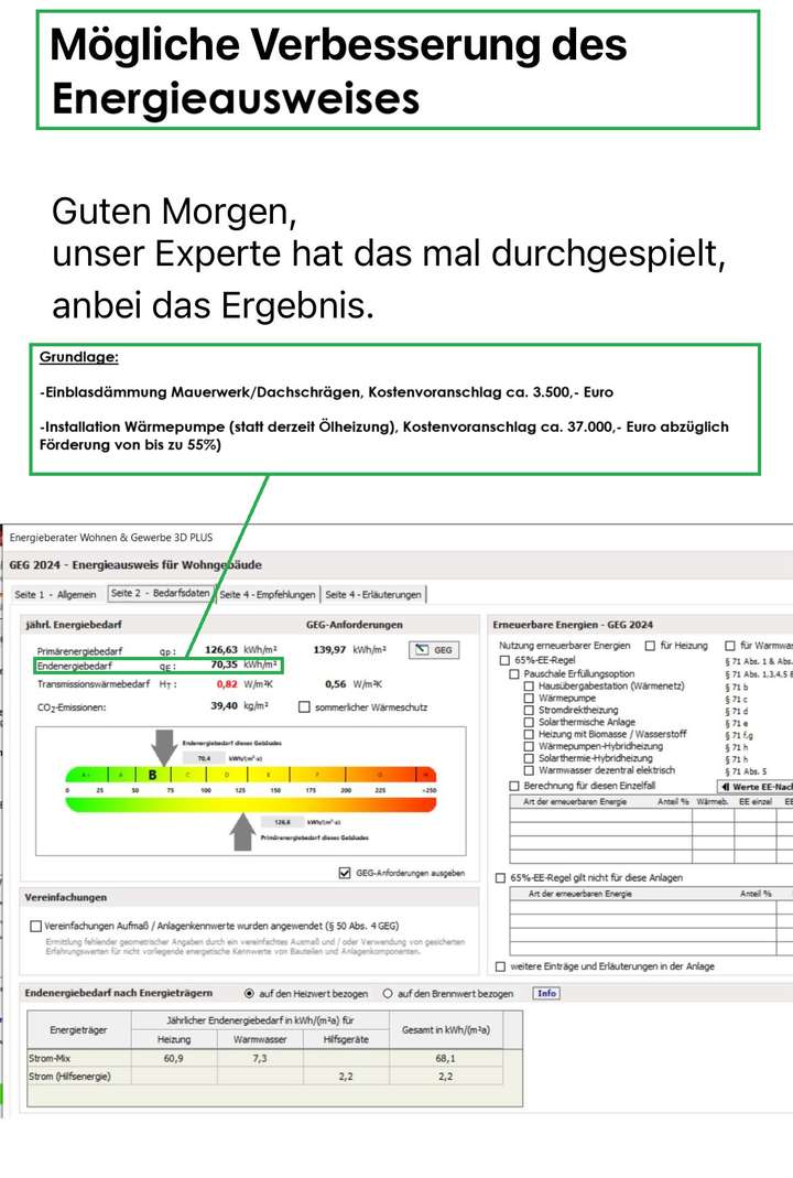 Bedarfswert nach Wärmepumpe, E