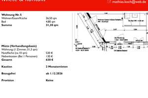Kompakt wohnen in Opladen: 1-Zimmer-Apartment mit Stellplatz – 51379 Opladen, Leverkusen – Vorschaubild 2