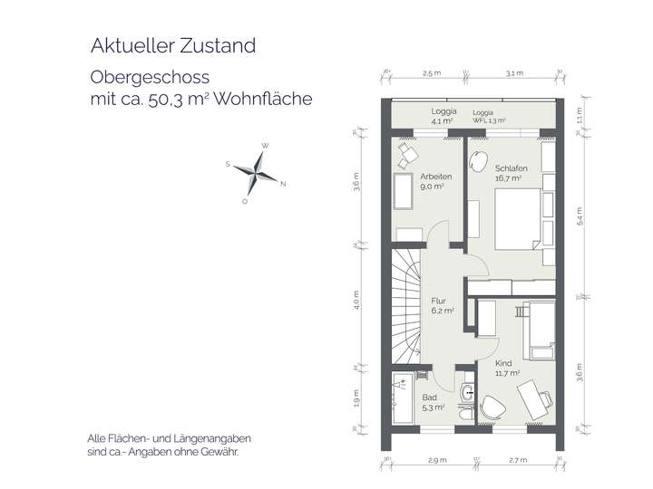 Grundriss aktuell OG