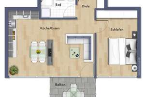 Möblierte 2-Zimmer-Wohnung mit sonnigem Balkon und TG-Stellplatz im Talfeld-Süd! – Die vollständige Adresse der Immobilie erhältst du vom Anbieter., 88400 Biberach an der Riß – Vorschaubild 13
