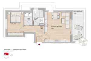2 Zimmer Staffelgeschoßwohnung mit Dachterrasse – Kostheimer Landstraße 25, 55246 Mainz-Kostheim, Wiesbaden – Vorschaubild 3