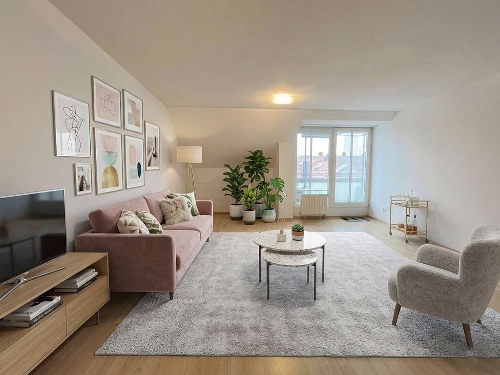 Immobilie in Ismaning - Smart kaufen, später selbst wohnen: 2-Zi.-DG-Wohnung mit Süd-Balkon in Ismaning - aktuell vermietet - Bild 0