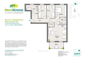 Neubau-Gebiet Hannover KRONSRODE: Einbauküche, Süd-Balkon, 2 Bäder, Fußbodenheizng, Keller, Lift, TG – Hinterm Heidbleek 4, 30539 Bemerode, Hannover – Vorschaubild 24