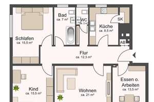 Moderne 4-Zimmer-Erdgeschoss-Wohnung mit Sonnenterrasse in gefragter Nachbarschaft! – Die vollständige Adresse der Immobilie erhältst du vom Anbieter., 22607 Groß Flottbek, Hamburg – Vorschaubild 12