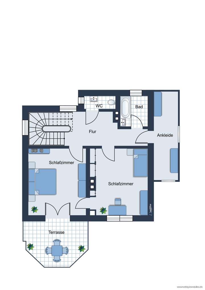 Grundrissskizze Obergeschoss -