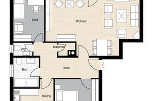 3- Zimmer Wohnung mit Balkon, ruhig- grün gelegen – Die vollständige Adresse der Immobilie erhältst du vom Anbieter., 41068 Waldhausen, Mönchengladbach – Vorschaubild 15