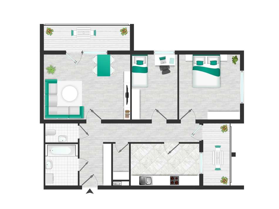 V25 - Wohnungsgrundriss gezeic