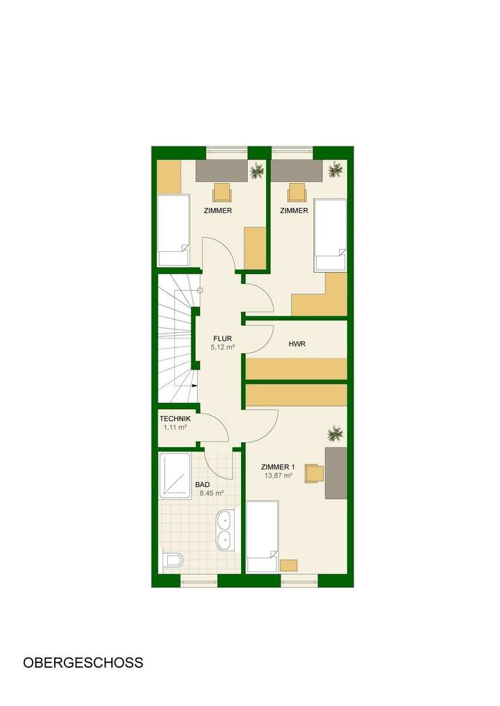 Grundrisse OG Mittelhaus - Alt