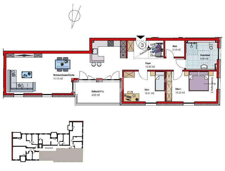 Grundriss Wohnung Nr. 3