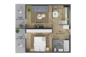 Gepflegte 2-Zimmer-Wohnung in Bogenhausen – Elektrastraße 17, 81925 Parkstadt, München – Vorschaubild 3