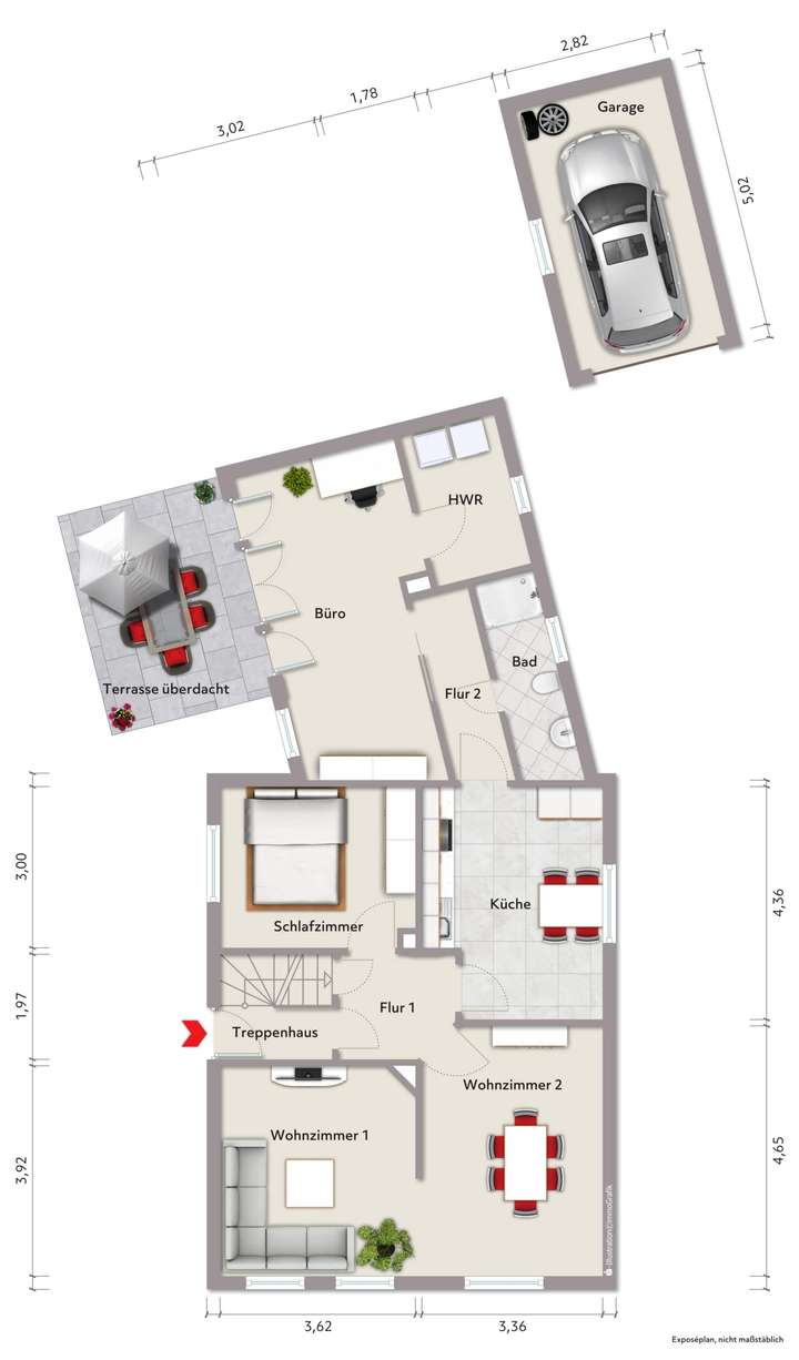 Grundriss Erdgeschoss (nicht m