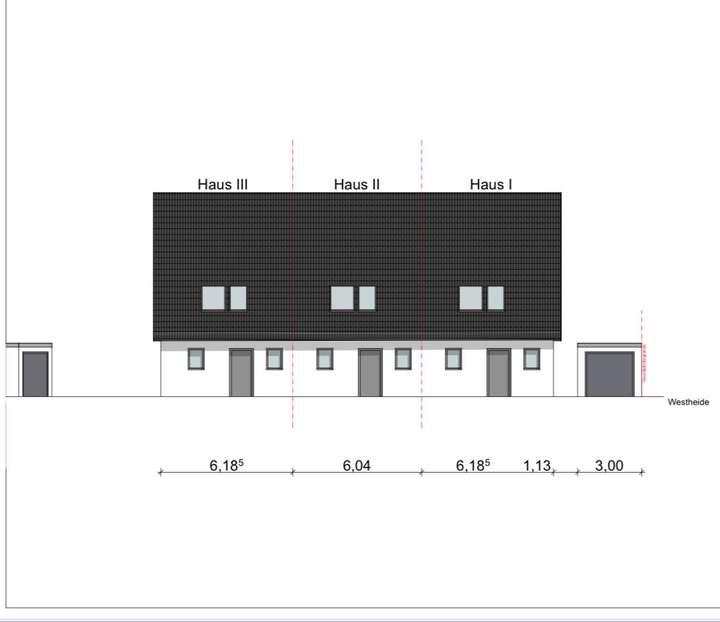 Plan für 3 Häuser