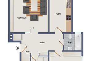 Sanierte 3,5 Zimmer Wohnung mit Balkon in Oberhausen, Garage auf Wunsch – Die vollständige Adresse der Immobilie erhältst du vom Anbieter., 46049 Lirich-Nord, Oberhausen – Vorschaubild 7