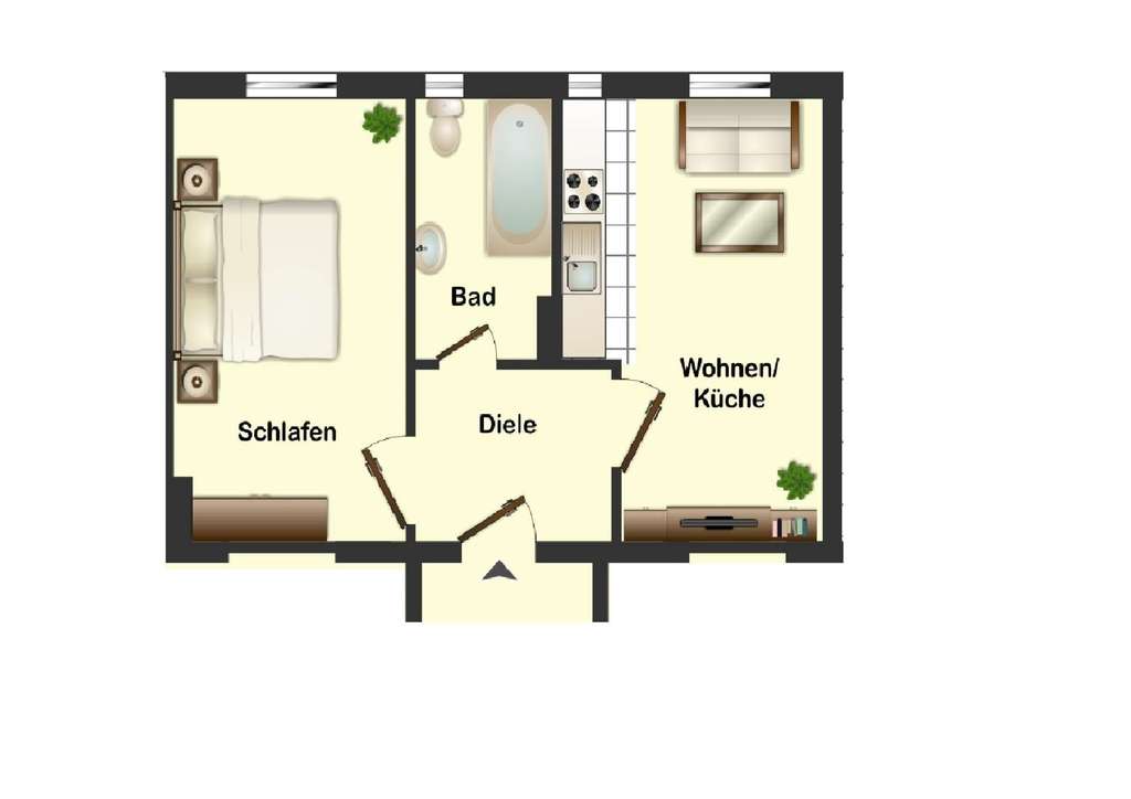 Immobilie in Wuppertal - 1,5-Zimmer-Wohnung mit offener Küche - fußläufig zur Innenstadt und Universität - Bild 1