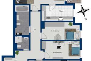 Hochwertige 4-Zimmer-Etagenwohnung in München-Laim – sofort bezugsfertig – Die vollständige Adresse der Immobilie erhältst du vom Anbieter., 80687 Friedenheim, München – Vorschaubild 4