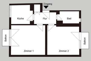 Helle 2-Zimmer Wohnung im 3. OG mit Balkon in Nürnberg-Steinbühl – Munkerstraße 1, 90443 Steinbühl, Nürnberg – Vorschaubild 11