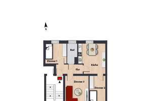 Kleines Zimmer ca. 10 m² innerhalb einer 3er-WG // 2.OG rechts – Ganghoferstr. 3, 38440 Stadtmitte (Ortsteil), Wolfsburg – Vorschaubild 9