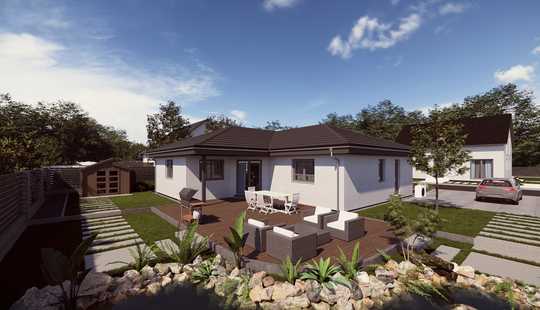 Bild von Eckbungalow auf schönem Grundstück
