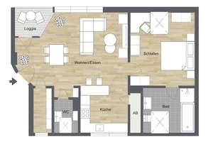 Bielefeld-Mitte - Nähe Radrennbahn: 2 Zimmer-Wohnung mit Loggia und Einbauküche – Die vollständige Adresse der Immobilie erhältst du vom Anbieter., 33609 Mitte, Bielefeld – Vorschaubild 15