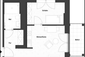 Sanierte 2-Zimmer Wohnung in Flingerns Herzstück (WE 1.13) | mit EBK und Balkon! – Lindenstraße 95, 40233 Flingern Nord, Düsseldorf – Vorschaubild 2