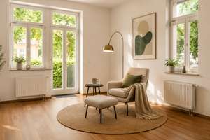 Sofort bezugsbereite Altbauwohnung mit eigenem Garten, Terrasse und Fernwärme  – Die vollständige Adresse der Immobilie erhältst du vom Anbieter., 1309 Striesen-Ost, Dresden – Vorschaubild 3