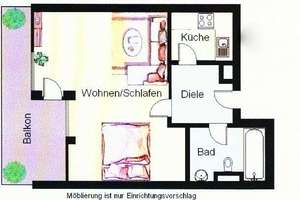 Blick ins Grüne  -  TOP   1 ,5 Zimmer-Wohnung mit Balkon - Bogenhausen - Johanneskirchen - – Die vollständige Adresse der Immobilie erhältst du vom Anbieter., 81927 Johanneskirchen, München – Vorschaubild 8
