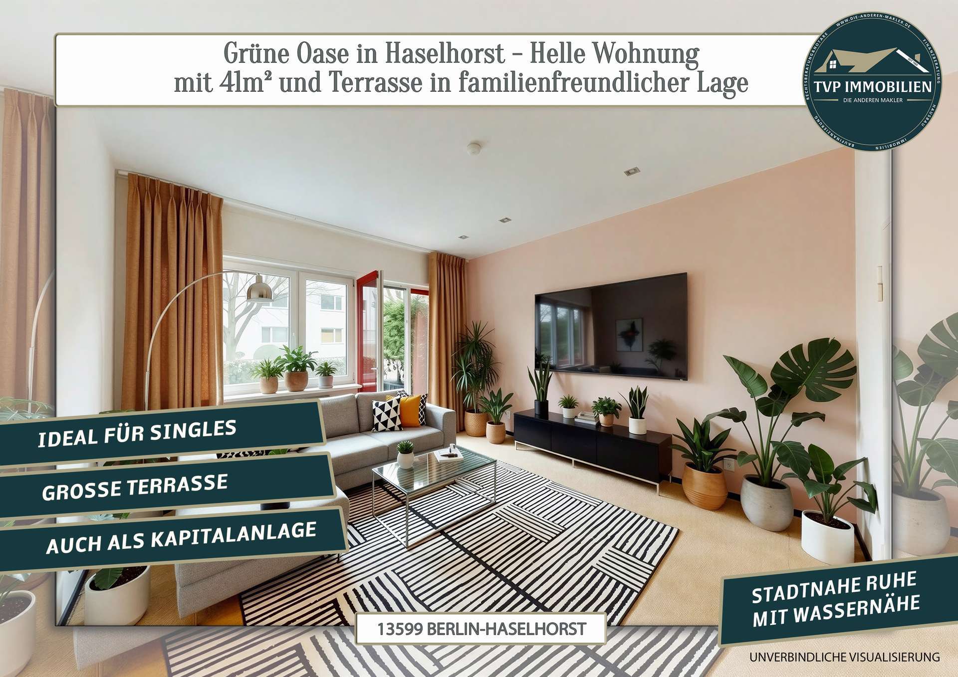 Grüne Oase in Haselhorst - Helle Wohnung mit 41m² und Terrasse in familienfreundlicher Lage, Berlin – Bild 1