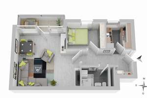 Bezugsfreie 1,5-Zimmer-Eigentumswohnung kaufen in Berlin-Wilmersdorf, ca. 44 m², Balkon und Aufzug – Ermslebener Weg 4, 10713 Wilmersdorf, Berlin – Vorschaubild 7