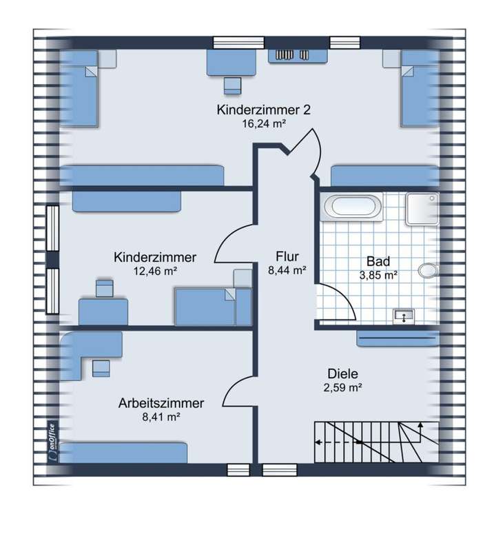 Dachgeschoss Möbliervorschlag