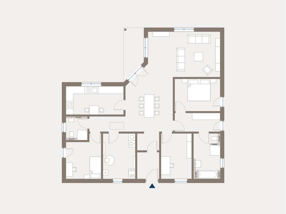 ein Winkelbungalow der keine W