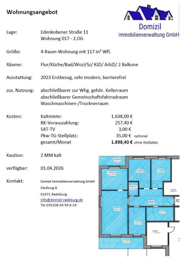 Wohnungsangebot Ed 11 Whg 17