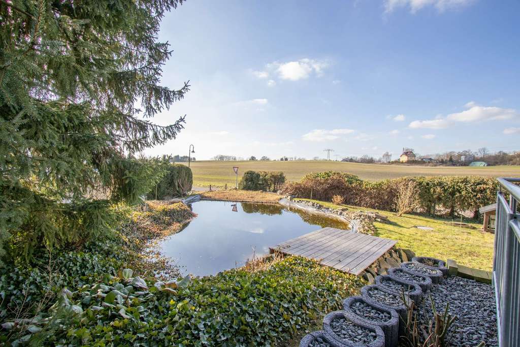 Immobilie in Thallwitz - Einfamilienhaus mit großem Grundstück, Doppelgarage & Teich - Bild 1