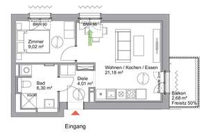 Kompakt und durchdacht: 1,5 Zimmer im Grünen – Schwedische Allee 21-41, 14476 Fahrland, Potsdam – Vorschaubild 2